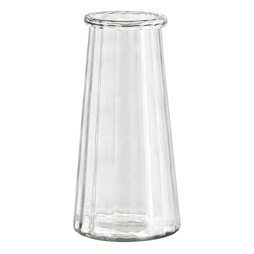Glass Vase Tall Ridges