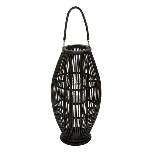 Black Rattan Lantern - Large