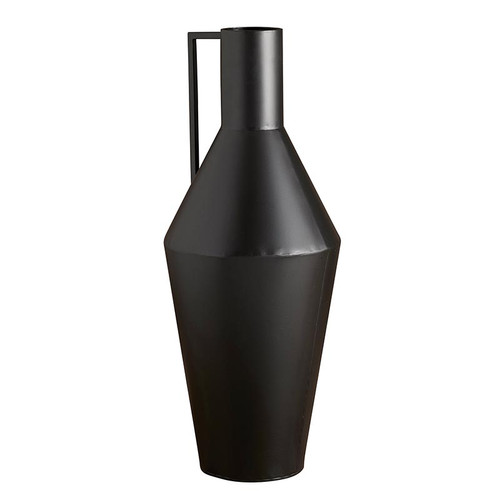 Matte Black Tall Vase With Handle