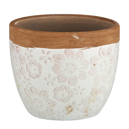 Flower Pot - Cream and Beige