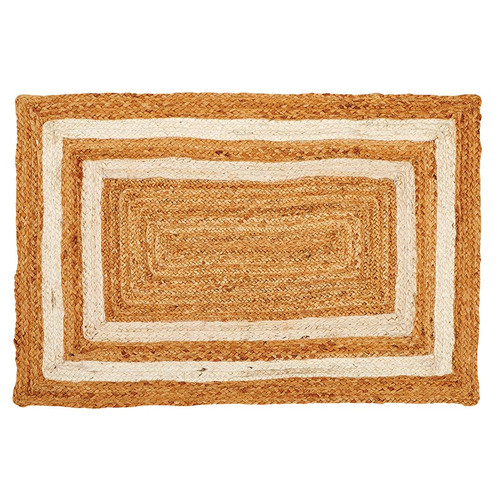 White Border Jute Rug