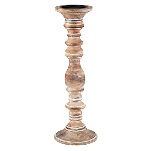 Mango Wood Candlestick - Large