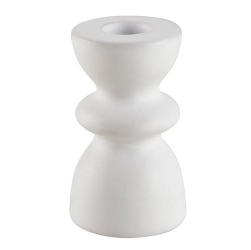 White Tiered Taper Candleholder