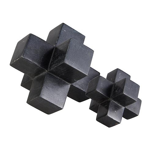 Black Puzzle Decor - Set of 2
