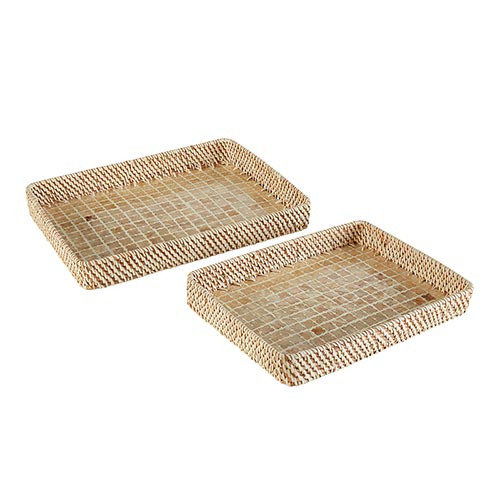 Geometric Inlaid Trays - Set of 2