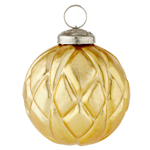 Matte Ornaments - Diamond Matte Gold Antique