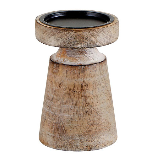 Mango Wood Candle Holder - Small