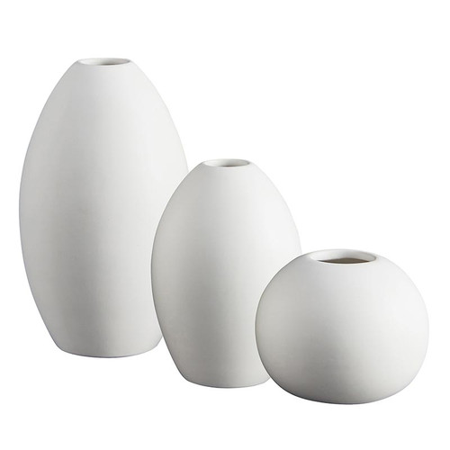 Bisque White Matte Vase - Set of 3