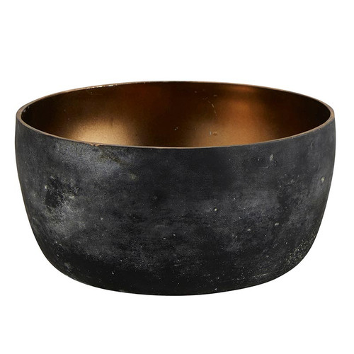 Gray With Gold Glass Bowl - Large