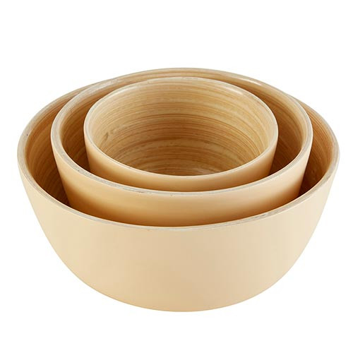 Peach Bamboo Bowls - Set of 3
