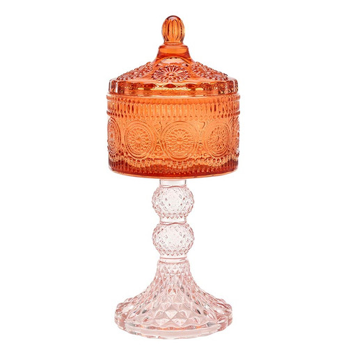 Amber Pedestal Jar