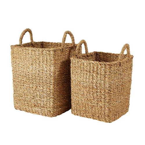 Sea Grass Basket Set - Plant Tub with Handles