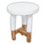 White Half Dipped Side Table