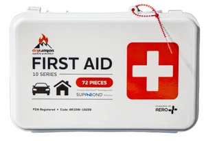 Surefill™ 10 Series All Purpose Weatherproof First Aid Kit contains 72 essential first aid supplies for treating minor wounds and injuries. Ideal for home, travel and on the go use. These durable cases ensure contents are protected from the day to day exposure to dust and damage.