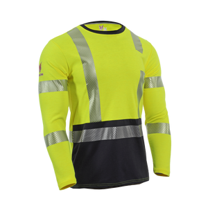 DRIFIRE FR HI-VIS LONG SLEEVE HYBRID T-SHIRT CLASS 3 DRIFIRE FR HI-VIS LONG SLEEVE HYBRID T-SHIRT CLASS 3