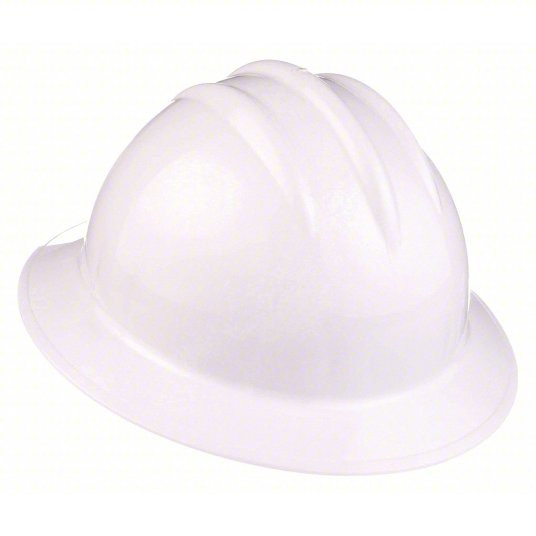 BULLARD Hard Hat: White, No Graphics, Ratchet (6-Point), Ratchet, Polyethylene, BULLARD, Solid - 33WHR