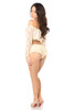 Shop Daisy Corsets Lingerie & Outerwear Corsetry-Plus Size Cream Lined Lace Long Sleeve Peasant Top