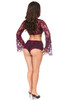 Shop Daisy Corsets Lingerie & Outerwear Corsetry-Magenta Sheer Lace Bell Sleeve Peasant Top