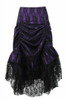Shop Daisy Corsets Lingerie & Outerwear Corsetry-Purple With Black Lace Overlay Ruched Bustle Skirt