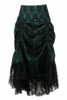 Shop Daisy Corsets Lingerie & Outerwear Corsetry-Dark Green With Black Lace Overlay Ruched Bustle Skirt