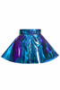 Shop Daisy Corsets Lingerie & Outerwear Corsetry-Blue/Teal Holo Skater Skirt