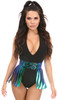 Shop Daisy Corsets Lingerie & Outerwear Corsetry-Teal/Blue Holo Fringe Skirt