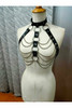 Shop Daisy Corsets Lingerie & Outerwear Corsetry-Black & Silver Faux Leather Body Harness