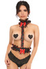 Shop Daisy Corsets Lingerie & Outerwear Corsetry-Kitten Collection Red Roses Satin Single Strap Body Harness