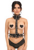 Shop Daisy Corsets Lingerie & Outerwear Corsetry-Kitten Collection Leopard Velvet Single Strap Body Harness