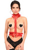 Shop Daisy Corsets Lingerie & Outerwear Corsetry-Kitten Collection Red/Red Lace Single Strap Body Harness