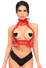 Shop Daisy Corsets Lingerie & Outerwear Corsetry-Kitten Collection Red/Red Lace Double Strap Body Harness