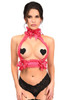 Shop Daisy Corsets Lingerie & Outerwear Corsetry-Kitten Collection Fuchsia/Fuchsia Lace Double Strap Body Harness