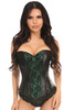 Shop Daisy Corsets Lingerie & Outerwear Corsetry-Lavish Wet Look OverBust Corset Green With Lace Overlay