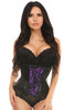 Shop Daisy Corsets Lingerie & Outerwear Corsetry-Lavish Wet Look UnderBust Corset Purple With Lace Overlay