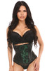 Shop Daisy Corsets Lingerie & Outerwear Corsetry-Lavish Wet Look UnderBust Corset Green With Lace Overlay