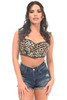 Shop Daisy Corsets Lingerie & Outerwear Corsetry-Lavish Leopard Velvet UnderWire Bustier Top With Removable Ruffle Sleeves