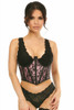 Shop Daisy Corsets Lingerie & Outerwear Corsetry-Lavish Pink With Black Lace Overlay Open Cup Waist Cincher