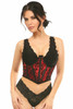 Shop Daisy Corsets Lingerie & Outerwear Corsetry-Lavish Red With Black Lace Overlay Open Cup Waist Cincher