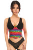 Shop Daisy Corsets Lingerie & Outerwear Corsetry-Lavish Rainbow Glitter PVC Open Cup UnderWire Waist Cincher