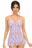 Shop Daisy Corsets Lingerie & Outerwear Corsetry-Lavish Light Purple Sheer Lace Corset Dress