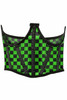 Shop Daisy Corsets Lingerie & Outerwear Corsetry-Lavish Neon Green/Black Checker Print Mesh Open Cup Waist Cincher