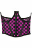 Shop Daisy Corsets Lingerie & Outerwear Corsetry-Lavish Neon Pink/Black Checker Print Mesh Open Cup Waist Cincher