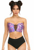 Shop Daisy Corsets Lingerie & Outerwear Corsetry-Lavish Lavender Holo Lace-Up Bustier Top