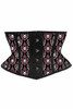 Shop Daisy Corsets Lingerie & Outerwear Corsetry-Lavish Pink & White Skull Satin Mini Cincher