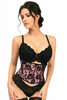 Shop Daisy Corsets Lingerie & Outerwear Corsetry-Lavish Pink With Black Lace Overlay Mini Cincher