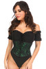 Shop Daisy Corsets Lingerie & Outerwear Corsetry-Lavish Green With Black Lace Overlay Mini Cincher