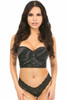 Shop Daisy Corsets Lingerie & Outerwear Corsetry-Lavish Black Satin UnderWire Short Bustier