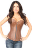 Shop Daisy Corsets Lingerie & Outerwear Corsetry-Top Drawer Distressed Brown Faux Leather Steel Boned Corset