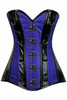 Shop Daisy Corsets Lingerie & Outerwear Corsetry-Top Drawer Royal Blue Brocade & Faux Leather Steel Boned Corset