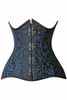 Shop Daisy Corsets Lingerie & Outerwear Corsetry-Top Drawer Curvy Blue Brocade Double Steel Boned UnderBust Corset